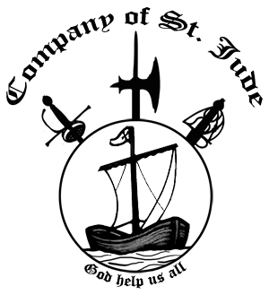 St Jude Logo; a tall sailing ship inside a circle with text below: God help us all